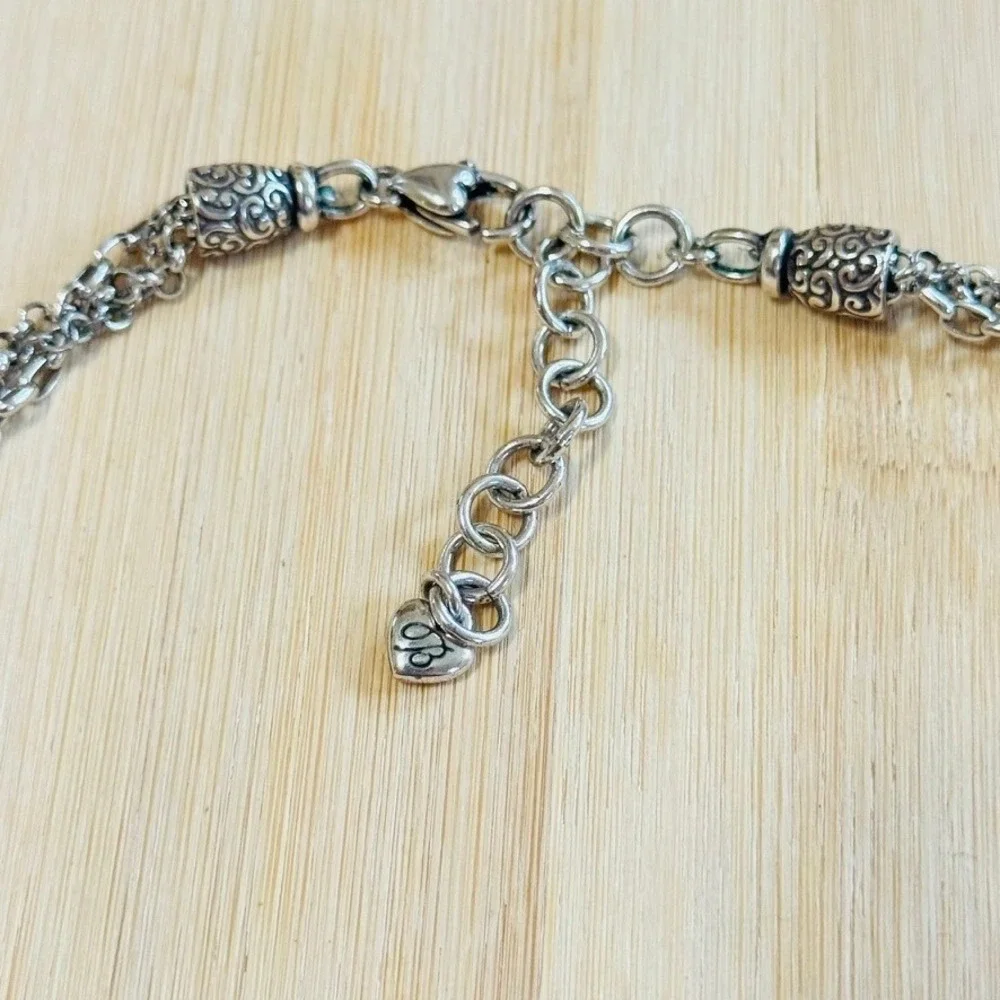Brighton‎ Cher Jazz Collar Necklace Silver Plated chain braided retired 21